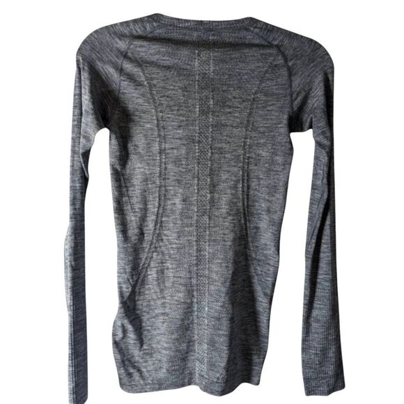 LULULEMON ATHLETICA Swiftly Tech Long Sleeve in Heathered Slate Size 4 - Picture 4 of 4